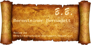 Bernsteiner Bernadett névjegykártya